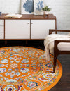 Adriana Terrace Collection Area Rug -  Positano (Orange) Round Orange  lifestyle 15