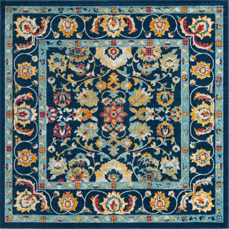 Adriana Terrace Collection Area Rug -  Positano (Navy Blue) Square Navy Blue  lifestyle 3