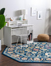 Adriana Terrace Collection Area Rug -  Positano (Navy Blue) Octagon Navy Blue  lifestyle 9