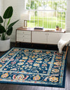 Adriana Terrace Collection Area Rug -  Positano (Navy Blue) Square Navy Blue  lifestyle 13