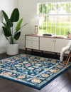 Adriana Terrace Collection Area Rug -  Positano (Navy Blue) Square Navy Blue  lifestyle 18