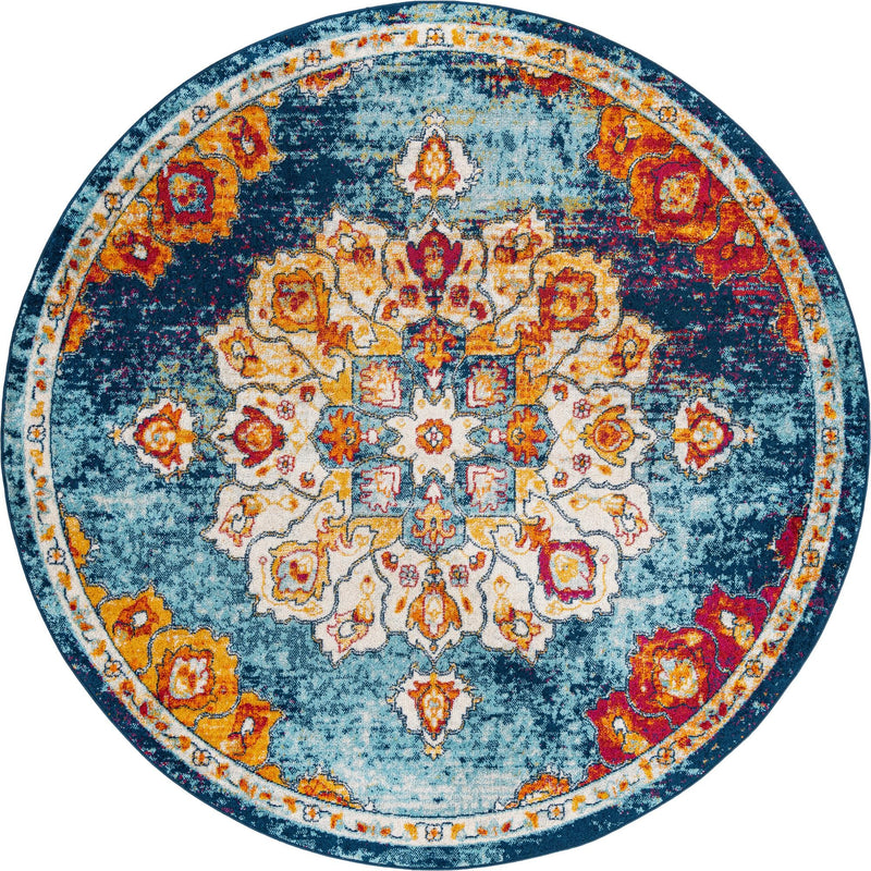 Beverly Grove Collection Area Rug - Melrose (Multi) Round Multi  lifestyle 9