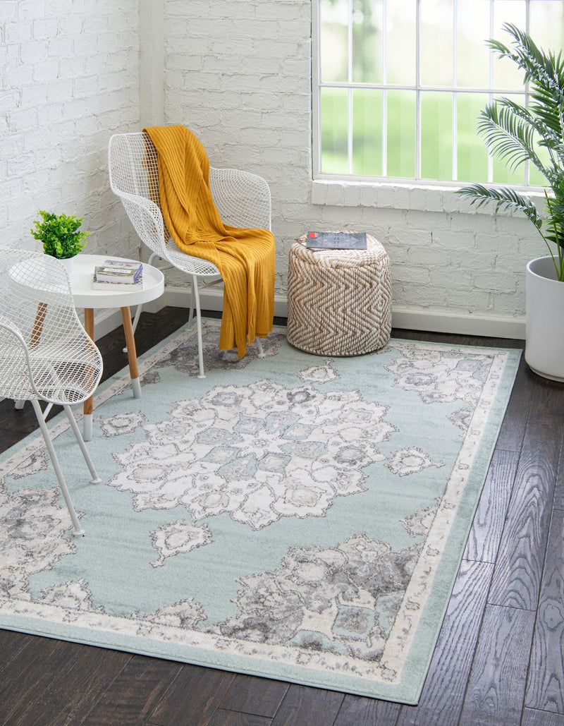 Beverly Grove Collection Area Rug - Melrose (Aqua) Rectangle Aqua  lifestyle 2