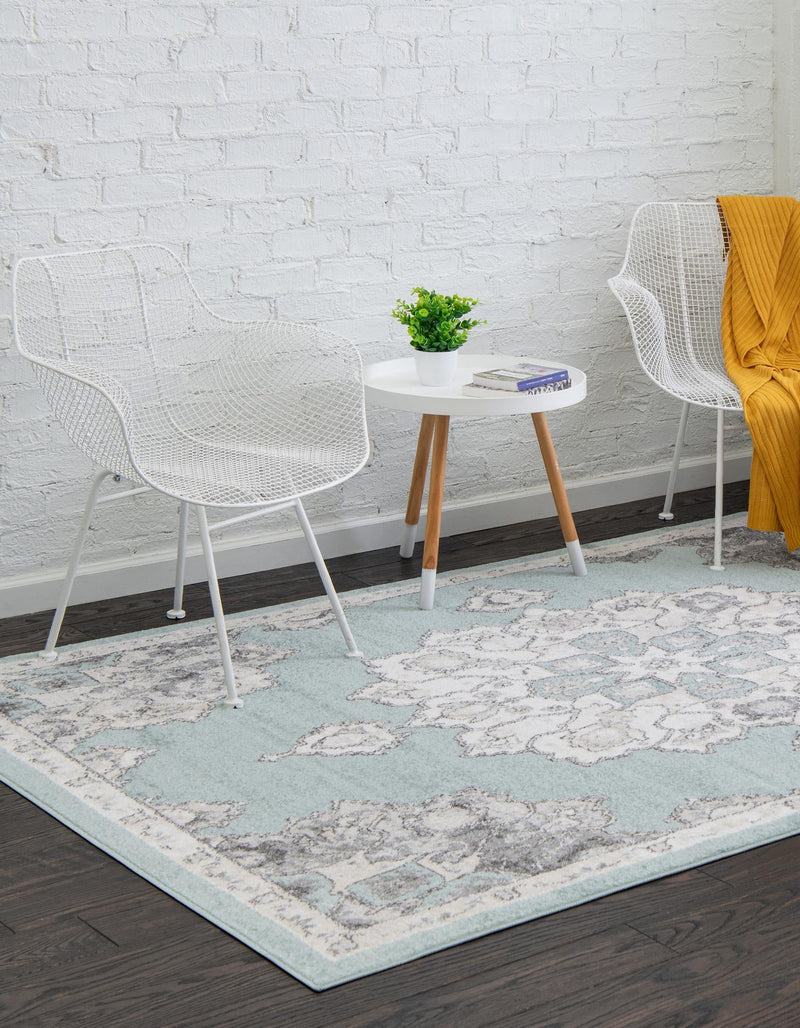 Beverly Grove Collection Area Rug - Melrose (Aqua) Rectangle Aqua  lifestyle 3