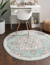 Beverly Grove Collection Area Rug - Melrose (Aqua) Round Aqua  lifestyle 14