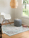 Beverly Grove Collection Area Rug - Melrose (Aqua) Square Aqua  lifestyle 20