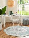 Beverly Grove Collection Area Rug - Melrose (Aqua) Octagon Aqua  lifestyle 22