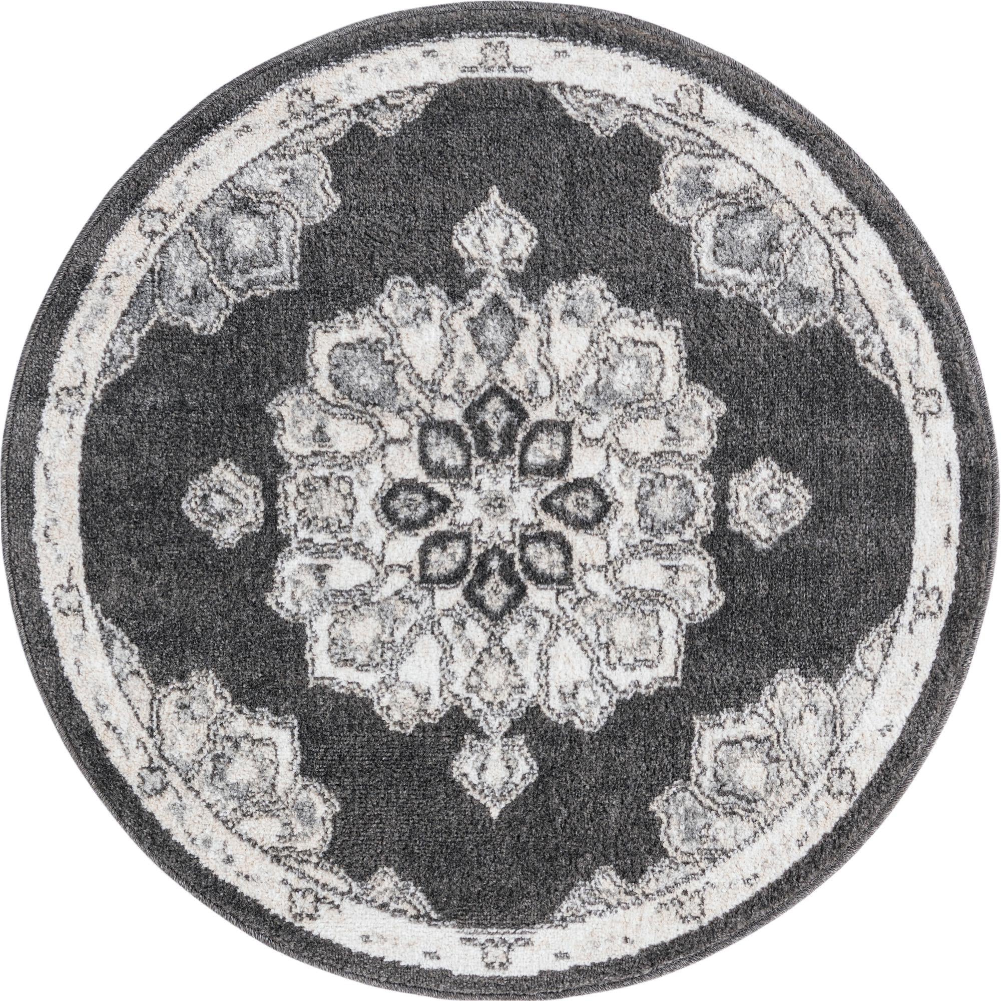 Beverly Grove Collection Area Rug - Melrose (Charcoal)