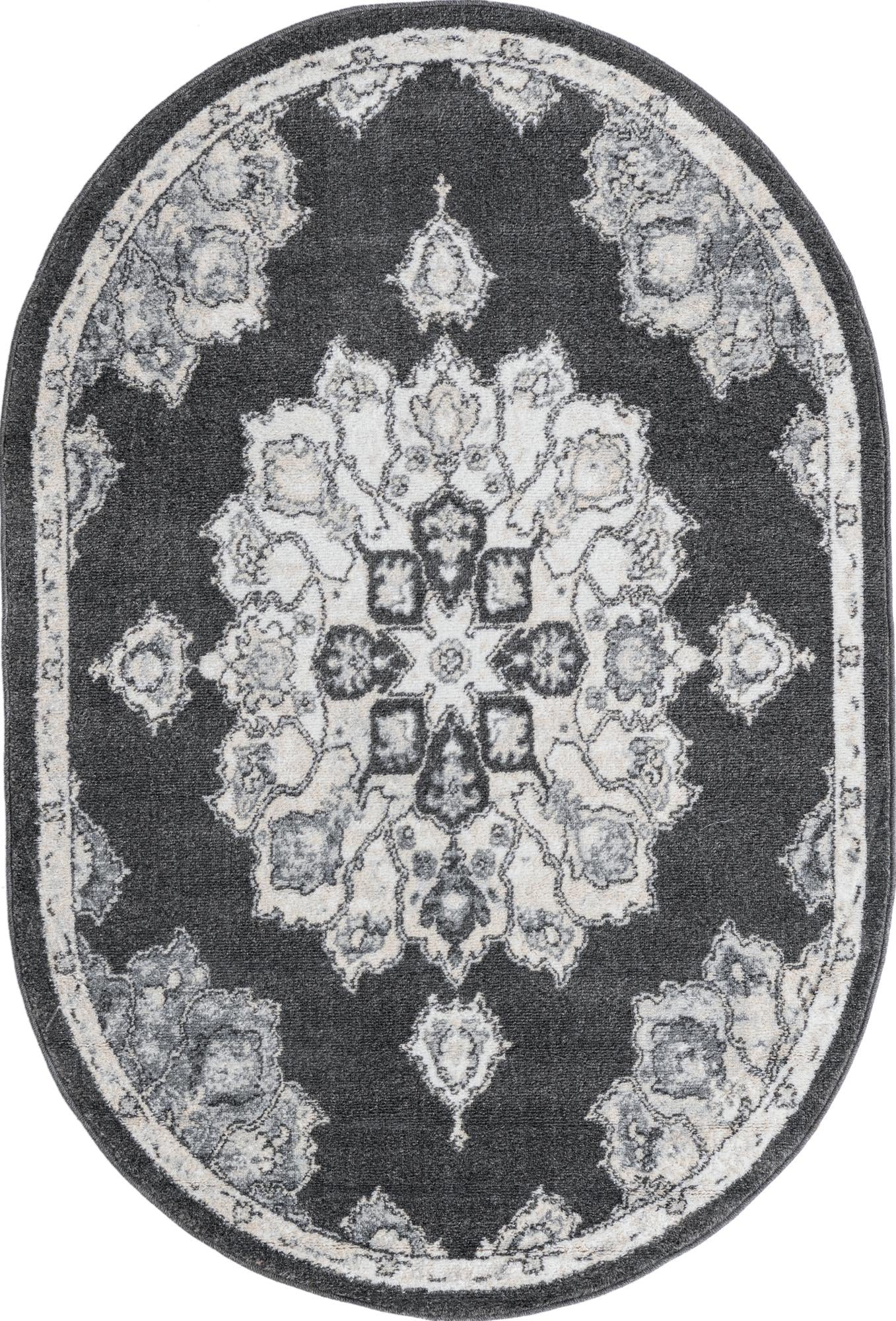 Beverly Grove Collection Area Rug - Melrose (Charcoal)