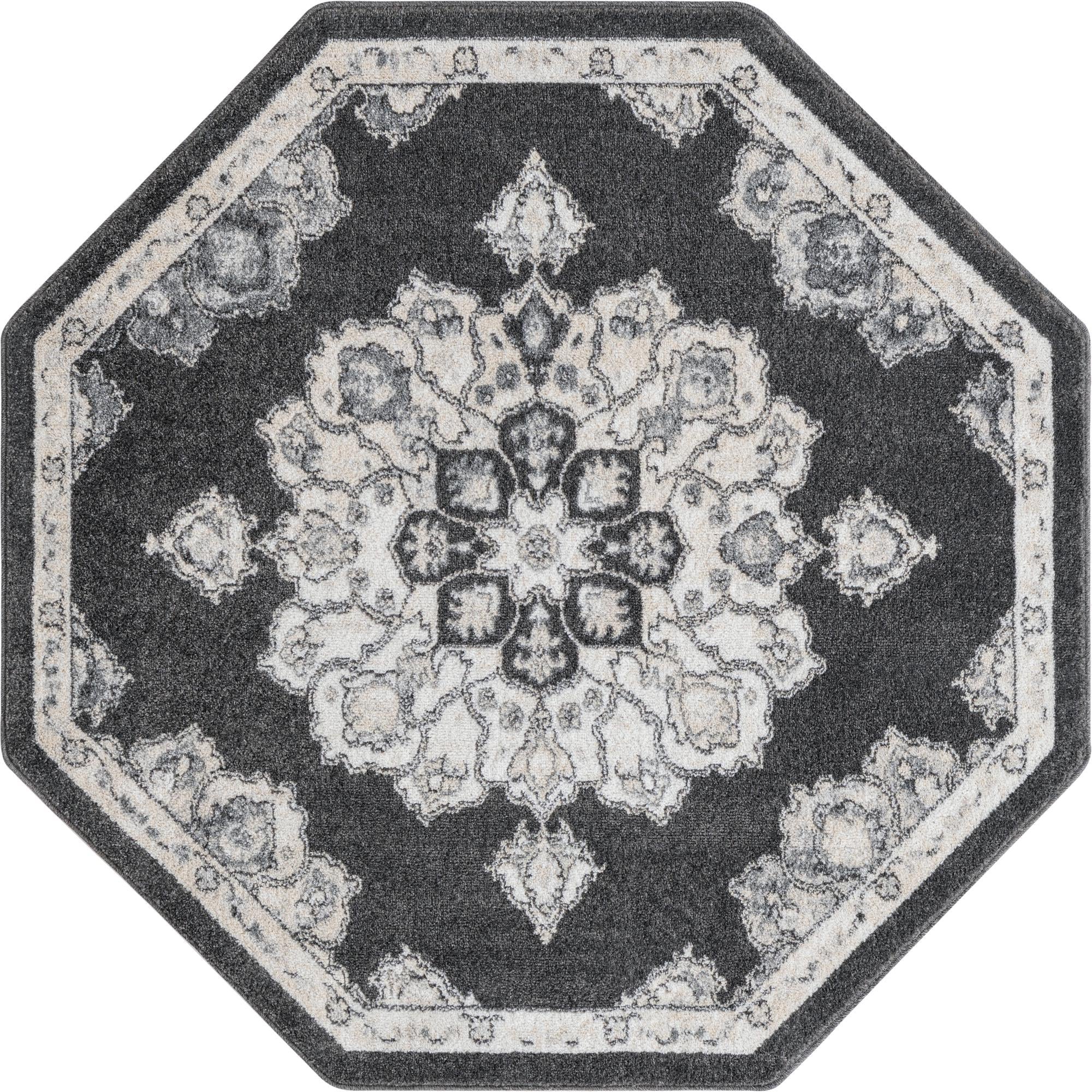 Beverly Grove Collection Area Rug - Melrose (Charcoal)