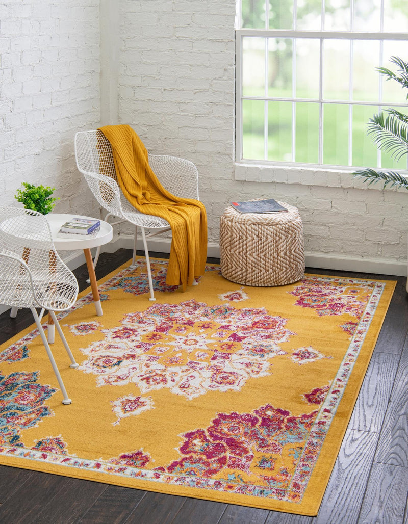 Beverly Grove Collection Area Rug - Melrose (Yellow) Rectangle Yellow  lifestyle 2