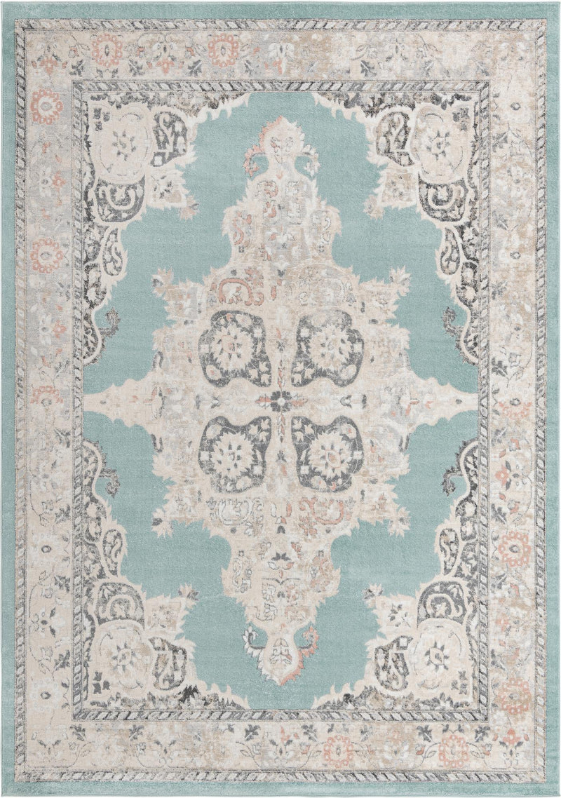 Beverly Grove Collection Area Rug -  Fairfax (Aqua) Rectangle Aqua  lifestyle 2