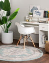 Beverly Grove Collection Area Rug -  Fairfax (Aqua) Round Aqua  lifestyle 19