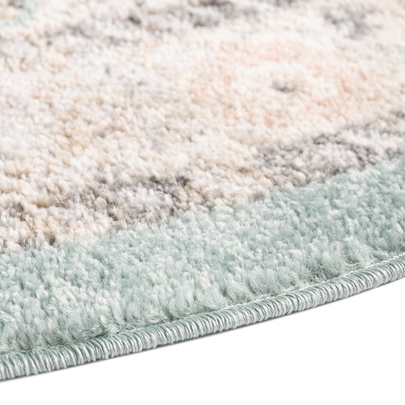 Beverly Grove Collection Area Rug -  Fairfax (Aqua) Round Aqua  lifestyle 34