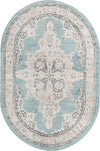 Beverly Grove Collection Area Rug -  Fairfax (Aqua) Oval Aqua  lifestyle 11