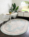 Beverly Grove Collection Area Rug -  Fairfax (Aqua) Oval Aqua  lifestyle 16