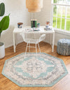 Beverly Grove Collection Area Rug -  Fairfax (Aqua) Octagon Aqua  lifestyle 17