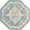 Beverly Grove Collection Area Rug -  Fairfax (Aqua) Octagon Aqua  lifestyle 12