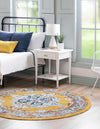 Beverly Grove Collection Area Rug -  Fairfax (Yellow) Round Yellow  lifestyle 26