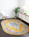 Beverly Grove Collection Area Rug -  Fairfax (Yellow) Oval Yellow  lifestyle 23