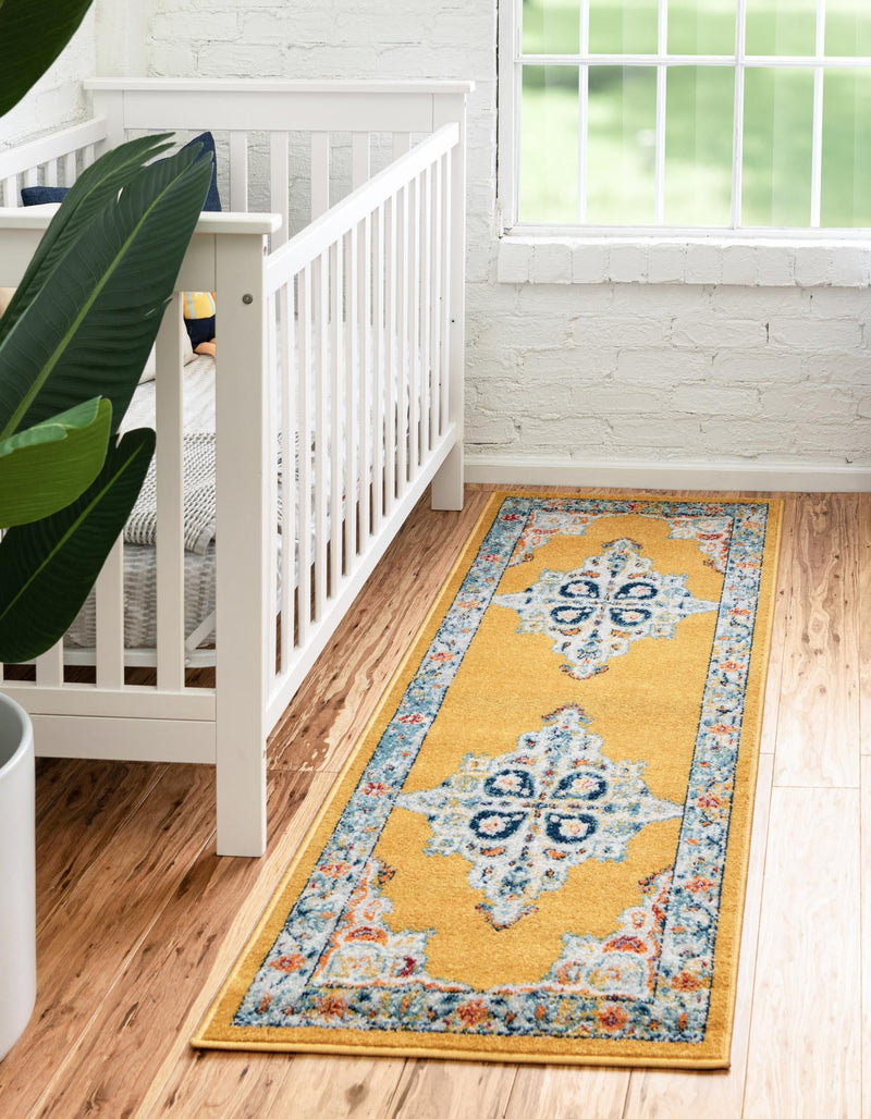 Beverly Grove Collection Area Rug -  Fairfax (Yellow) Runner Yellow  lifestyle 25