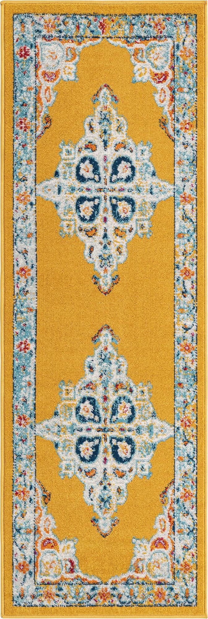 Beverly Grove Collection Area Rug -  Fairfax (Yellow) Runner Yellow  lifestyle 20