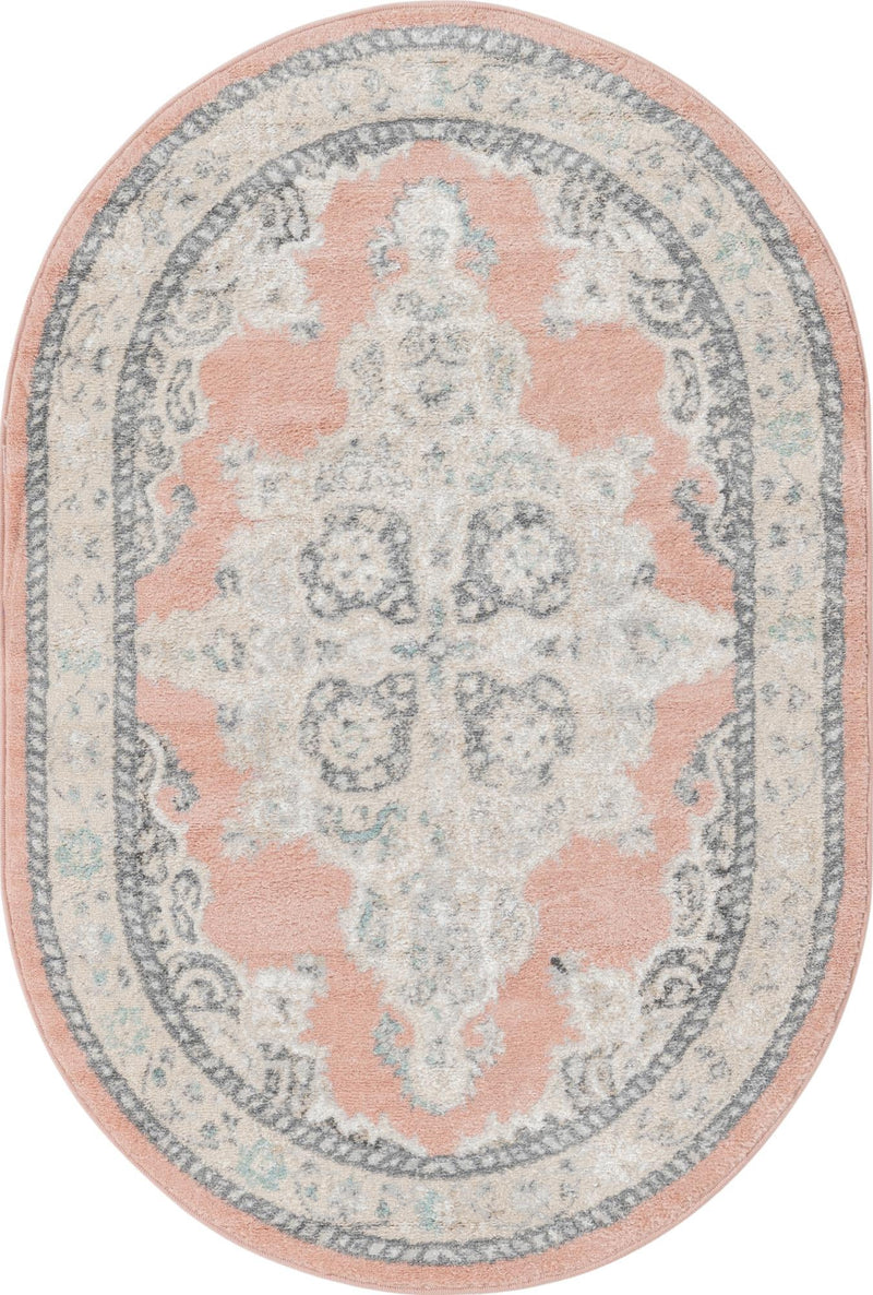 Beverly Grove Collection Area Rug -  Fairfax (Rose) Oval Rose  lifestyle 11