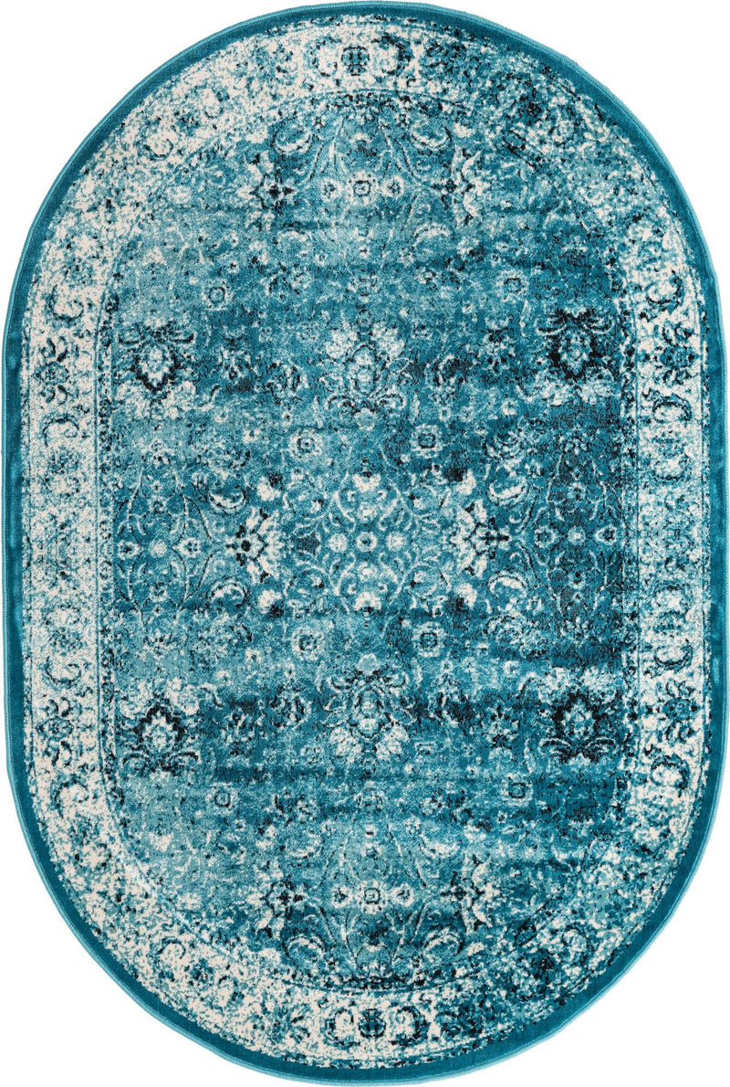 Ankara Elegance Collection Area Rug -  Ephesus (Blue) Oval Blue  lifestyle 10