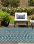 Seaside Lattice Collection Area Rug -  Pergola (Teal)