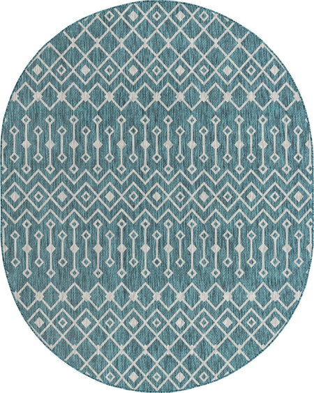 Seaside Lattice Collection Area Rug -  Pergola (Teal)