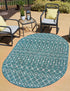 Seaside Lattice Collection Area Rug -  Pergola (Teal)