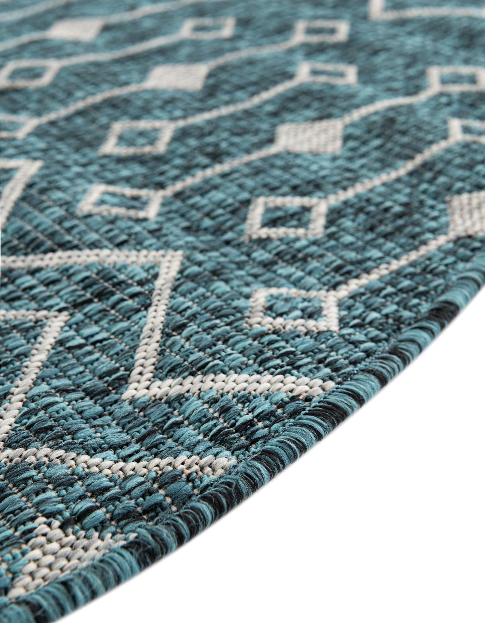 Seaside Lattice Collection Area Rug -  Pergola (Teal)