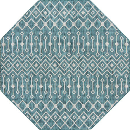 Seaside Lattice Collection Area Rug -  Pergola (Teal)