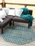 Seaside Lattice Collection Area Rug -  Pergola (Teal)