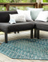 Seaside Lattice Collection Area Rug -  Pergola (Teal)