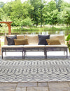 Garden Lattice Oasis Collection Area Rug -  Pergola (Gray) Square Gray  lifestyle 2