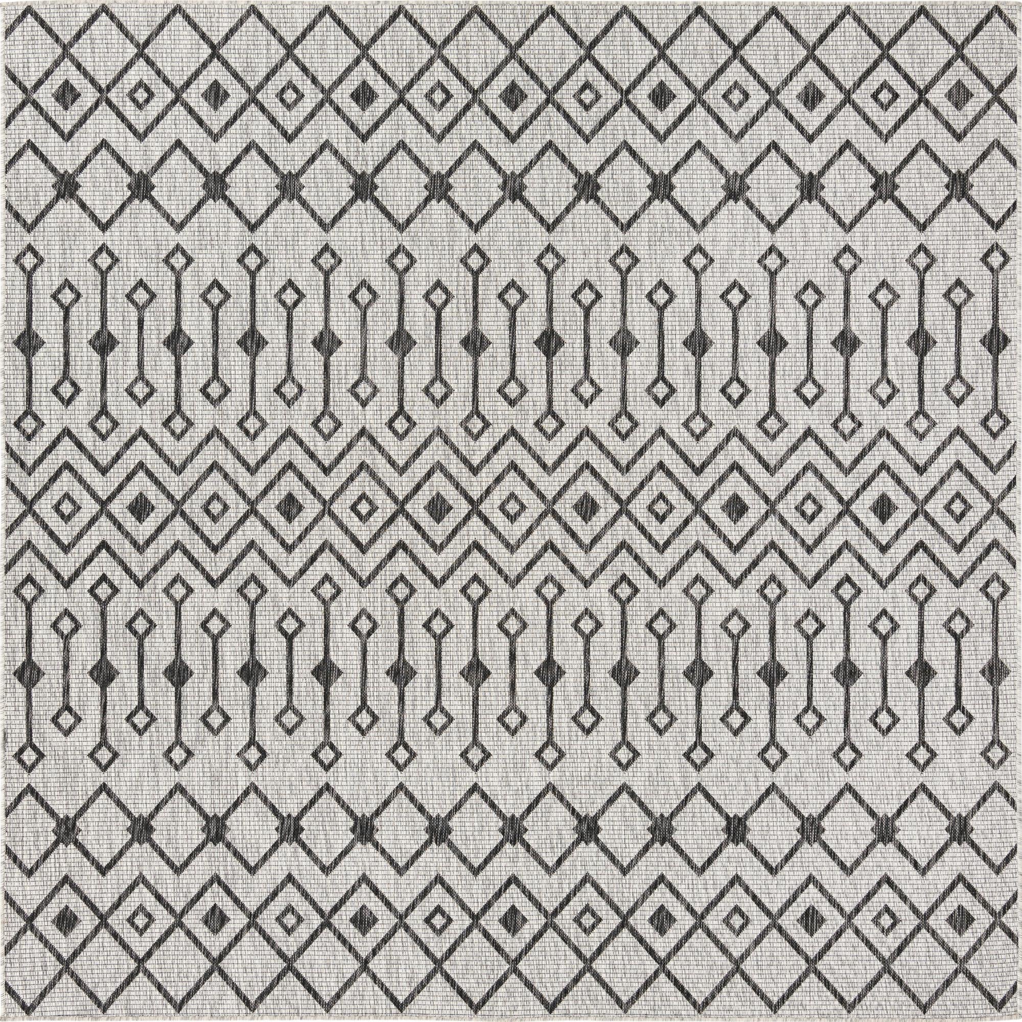 Seaside Lattice Collection Area Rug -  Pergola (Gray)