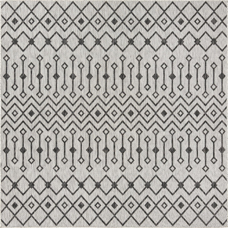 Garden Lattice Oasis Collection Area Rug -  Pergola (Gray) Square Gray Main