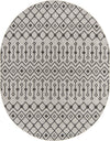 Garden Lattice Oasis Collection Area Rug -  Pergola (Gray) Oval Gray Main