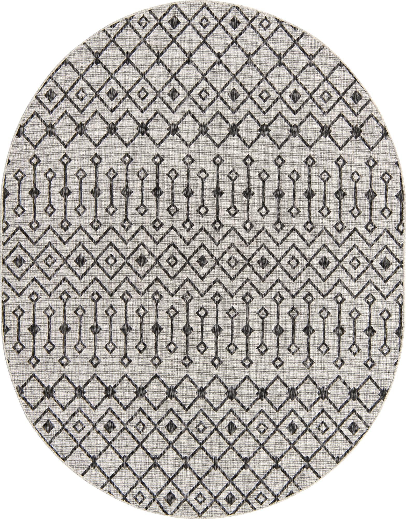 Seaside Lattice Collection Area Rug -  Pergola (Gray)