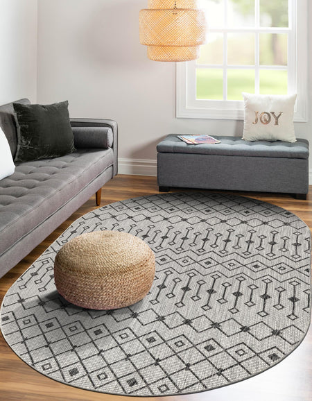 Seaside Lattice Collection Area Rug -  Pergola (Gray)