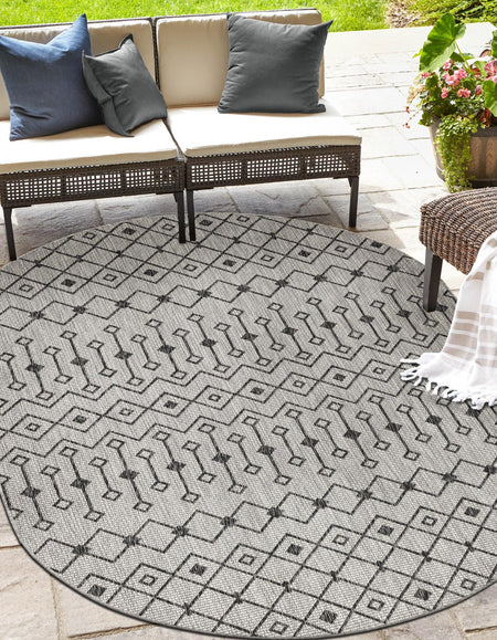 Seaside Lattice Collection Area Rug -  Pergola (Gray)