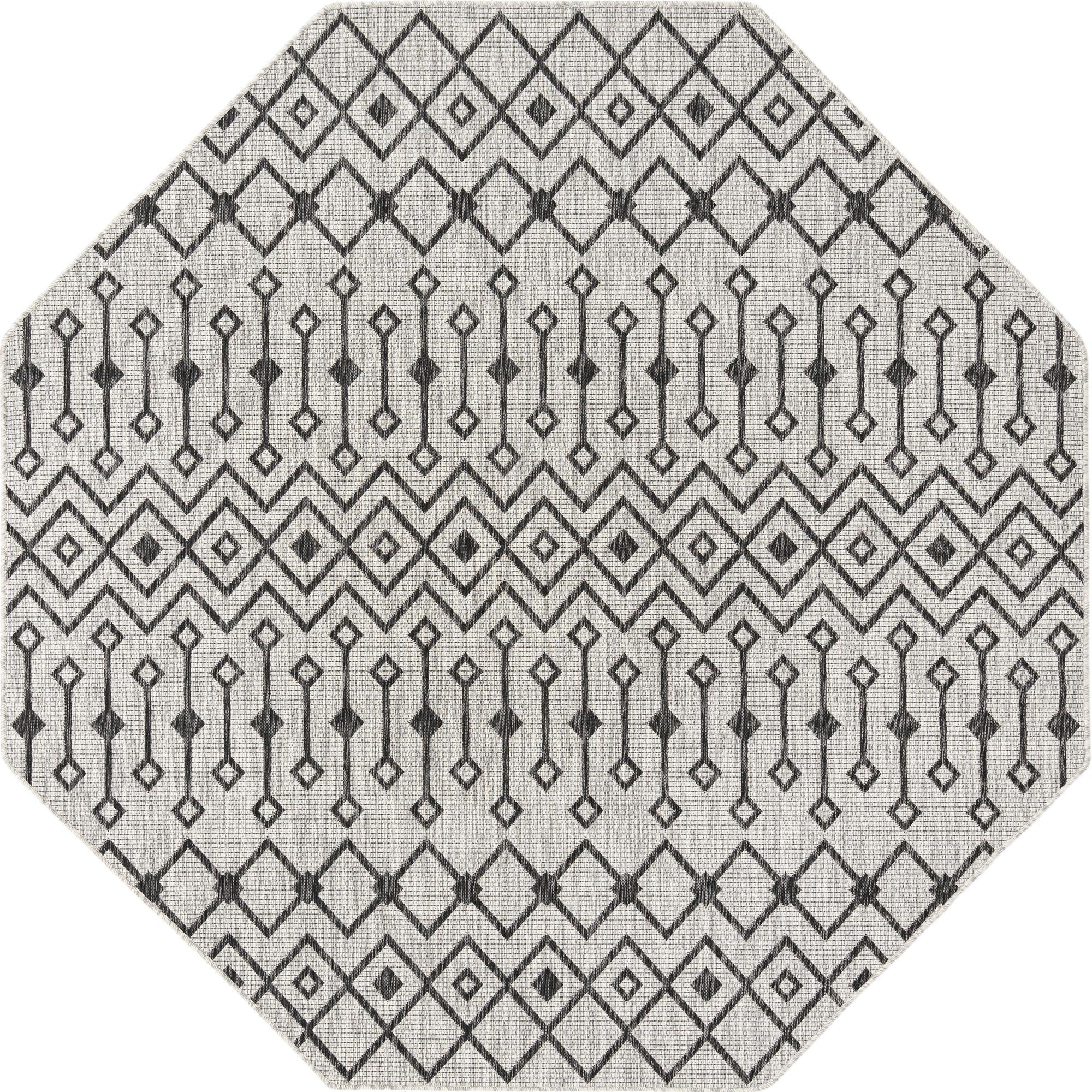 Seaside Lattice Collection Area Rug -  Pergola (Gray)