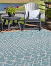 Garden Lattice Oasis Collection Area Rug -  Pergola (Aqua) Square Aqua  lifestyle 2