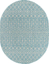 Garden Lattice Oasis Collection Area Rug -  Pergola (Aqua) Oval Aqua Main