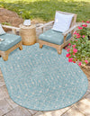 Garden Lattice Oasis Collection Area Rug -  Pergola (Aqua) Oval Aqua  lifestyle 42