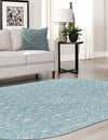 Garden Lattice Oasis Collection Area Rug -  Pergola (Aqua) Oval Aqua  lifestyle 51