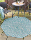 Garden Lattice Oasis Collection Area Rug -  Pergola (Aqua) Octagon Aqua  lifestyle 0