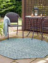 Garden Lattice Oasis Collection Area Rug -  Pergola (Aqua) Octagon Aqua  lifestyle 2