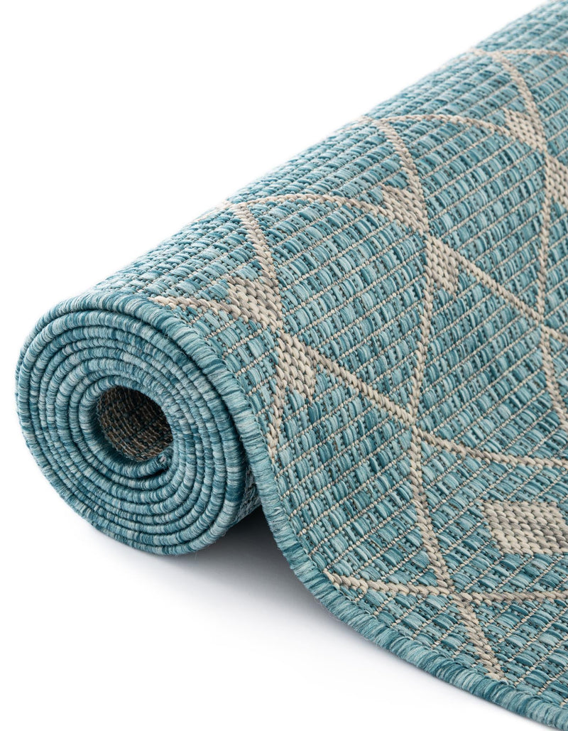 Garden Lattice Oasis Collection Area Rug -  Pergola (Aqua) Octagon Aqua  lifestyle 13